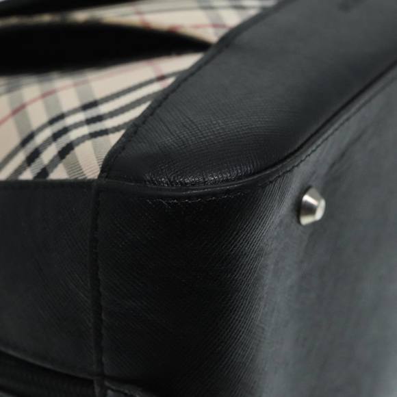 BURBERRY Nova Check Hand Bag Canvas Beige Silver Auth bs17636 - Picture 15 of 16